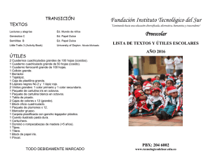 Útiles escolares Preescolar - Fundación Instituto Tecnológico del Sur