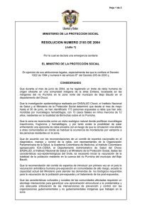 resolucion numero 2103 de 2004 - Ministerio de Salud y Protección