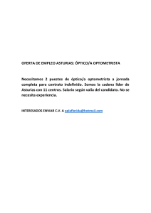 OFERTA DE EMPLEO ASTURIAS: ÓPTICO/A OPTOMETRISTA
