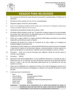 visado para religiosos. - Ministerio de Asuntos Exteriores y de