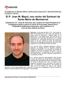 El P. Joan M. Mayol, nou rector del Santuari de Santa Maria de