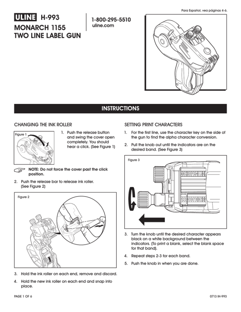 π H993 MonarcH 1155 Two Line LabeL Gun