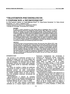 trastornos psicosomaticos y exposición a neurotoxicos