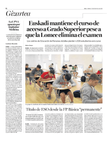 Euskadi mantiene el curso de acceso a Grado