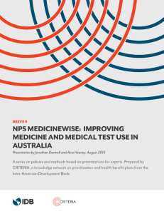 NPS MEDICINEWISE: IMPROVING MEDICINE AND MEDICAL