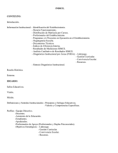 INDICE. CONTEXTO: Introducción. Información Institucional