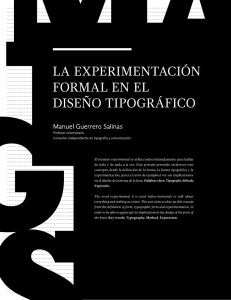 La experimentación formaL en eL diseño tipográfico
