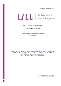 Traduccion del texto de Foucault Qu`est que la critique