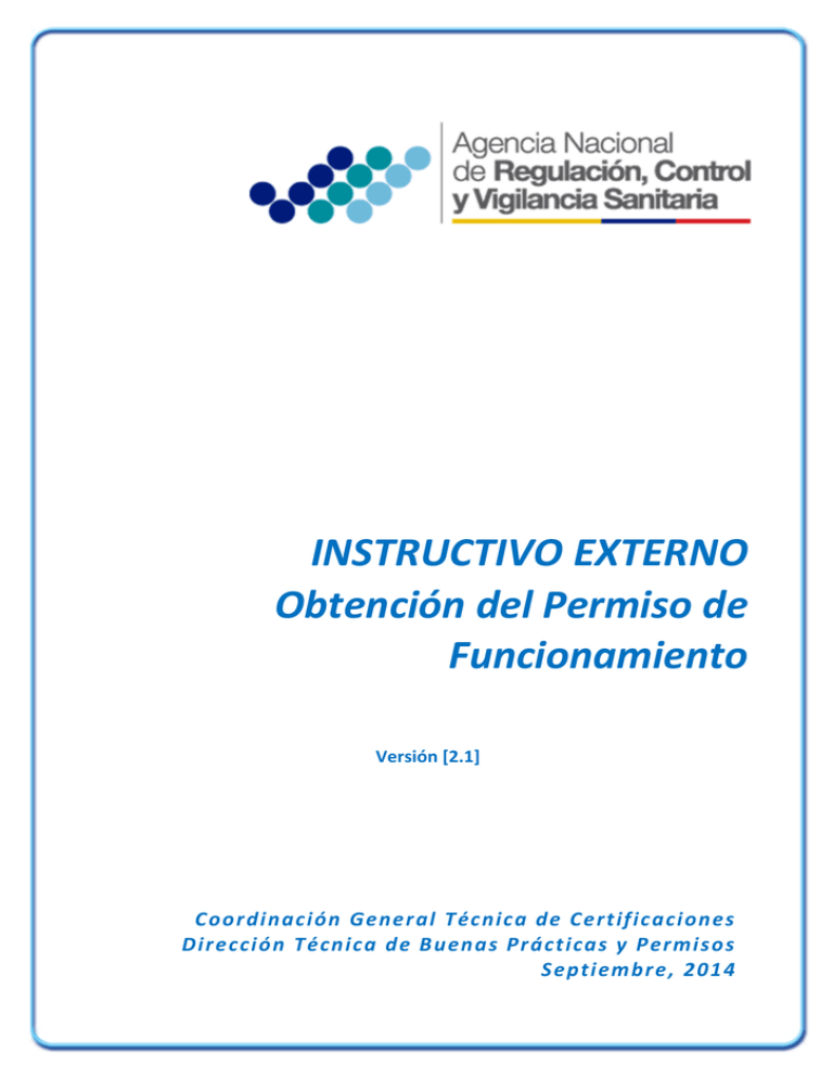 INSTRUCTIVO EXTERNO Obtención Del Permiso De Funcionamiento