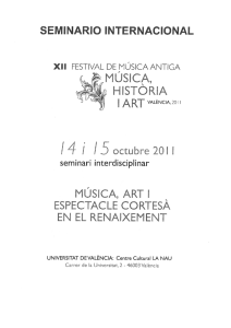 MÚSICA, ART ı - UPV Universitat Politècnica de València