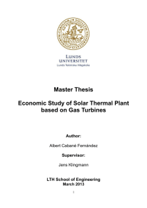 Master Thesis Economic Study of Solar Thermal Plant based on Gas