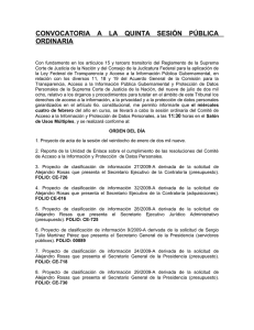 convocatoria a la quinta sesión pública ordinaria