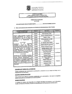 CONVOCATORIA PARA CUBRIR PUESTO TRANS