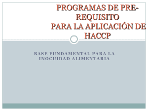 programa de pre-requisitos para la aplicación de haccp