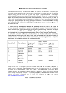 Notificación Sobre Nuevo Ajuste Provisional de Tarifas Texas Gas