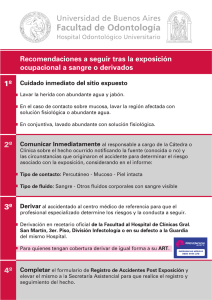 Recomendaciones a seguir tras la exposición ocupacional a sangre