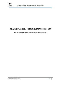 manual de procedimientos - Universidad Autónoma de Asunción