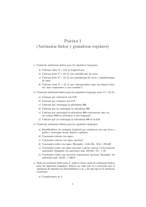 Práctica 1 (Autómatas finitos y gramáticas regulares)
