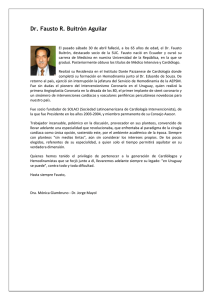 Dr. Fausto R. Buitrón Aguilar - Sociedad Uruguaya de Cardiología