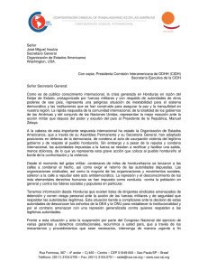 carta al Presidenta Comisión Interamericana de DDHH (Julio de 2009)