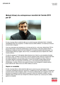 Mohed Altrad, élu entrepreneur mondial de l`année 2015 par EY