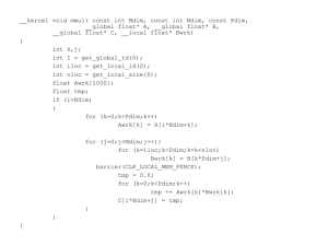 kernel void mmul( const int Mdim, const int Ndim, const Pdim