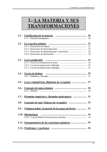 2.- LA MATERIA Y SUS TRANSFORMACIONES