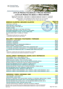 lista precios caf ua - Universidad de Alicante