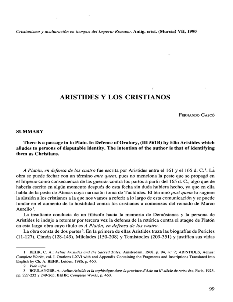 Aristides Y Los Cristianos