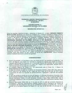 prorroga, adicion y modificacion 1 al contrato 7 de 2011 entre la