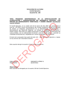 Universidad de Los Andes Comité Ejecutivo Acuerdo No. 138 TEMA