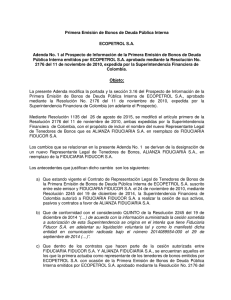 Primera Emisión de Bonos de Deuda Pública Interna ECOPETROL