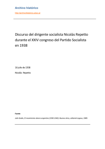 Discurso del dirigente socialista Nicolás Repetto