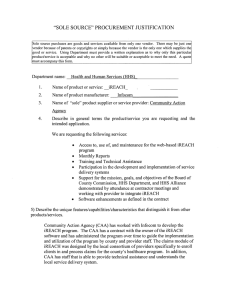 “sole source” procurement justification