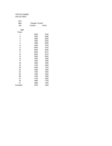 TIPO DE CAMBIO (Intis por dólar) Año, Mes, Paralelo "Ocoña" Día