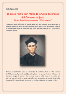 El Beato Padre Juan María de la Cruz, Sacerdote del Corazón de