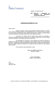Santiago, 1 de octubre de 2012 REF.: Renuncia y designación de