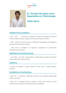Dr. Gonzalo Bernabeu Arias Especialista en Oftalmología Valles Salud