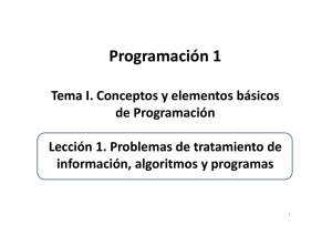 L1. Problemas de tratamiento de información, algoritmos y programas