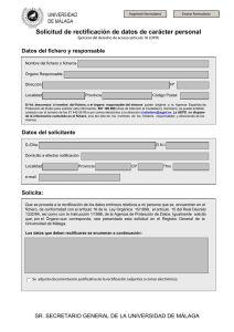 Modelo de solicitud de rectificación de datos de carácter personal