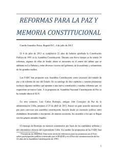 REFORMAS PARA LA PAZ Y MEMORIA CONSTITUCIONAL