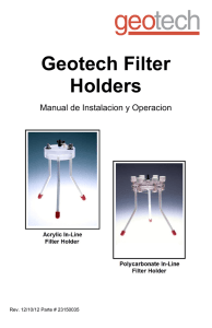 Geotech Filter Holders Manual de Instalación y Operación