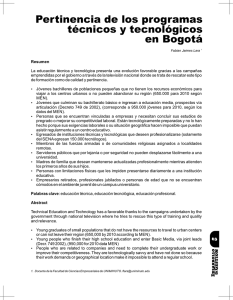 Pertinencia de los programas técnicos y tecnológicos en Bogotá