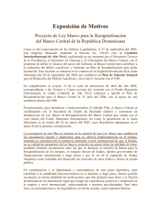 Exposición de Motivos - Banco Central de la República Dominicana