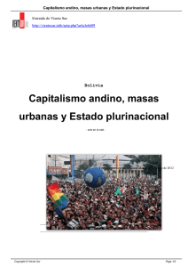 Capitalismo andino, masas urbanas y Estado