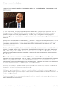 Andrés Bautista afirma Danilo Medina debe dar credibilidad al