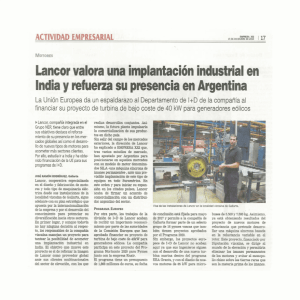 Lancer valora una implantación industrial en