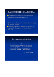 La competencia léxica - Departamento de Lengua Española