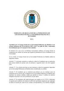 Normativa sobre Permanencia - Universidad Politécnica de Madrid
