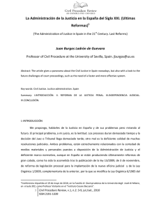 La Administración de la Justicia en la España del Siglo XXI. (Ultimas